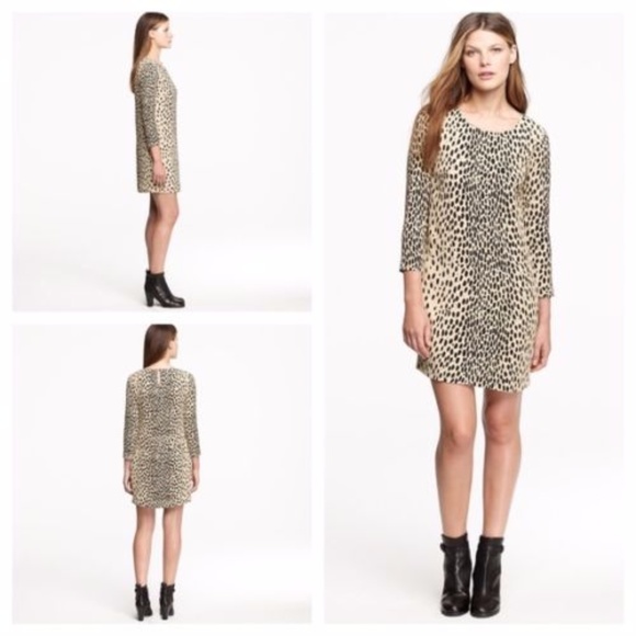 J.CREW ANIMAL PRINT DRAPED SHIFT DRESS - SIZE 2 - Picture 1 of 6